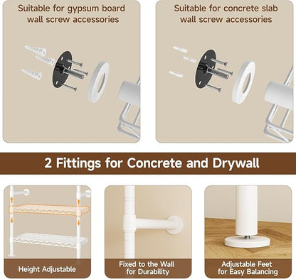 ONBRILL H3 Wall Mounted Closet System, Expandable Industrial Pipe Clothes Rack - Image 7