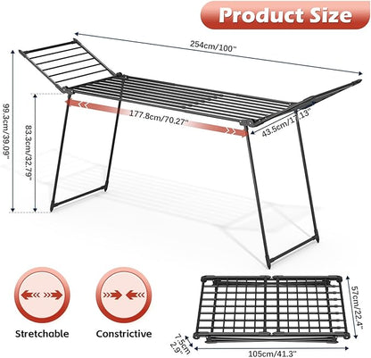 APEXCHASER Clothes Drying Rack Foldable, Large Drying Rack Clothing Retractable - Image 3