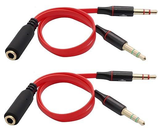 zdyCGTime 3.5mm AUX Headphone Y Splitter Cable 4-Pole 3.5mm AUX Female to by zdyCGTime