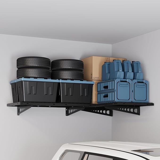 FLEXIMOUNTS 2 Pack 2x4ft Corner Wall Shelving Garage Storage Rack, 24x48 inch - Image 2
