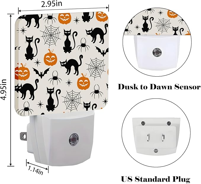 FSHVQKD Halloween Black Cat Night Light, Plug Into Wall - Image 2