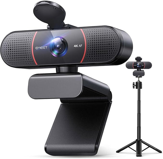 EMEET C960 4K Webcam with Tripod, 4K UHD Sony Sensor, 3 Adjustable Height Mini by EMEET
