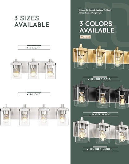 METWET Bathroom Light Fixtures, 3-Light Vanity Light - Image 8