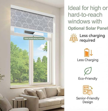 Tipiace Motorized Blinds with Remote Window Roller Shade Wireless Rechargeable - Image 7
