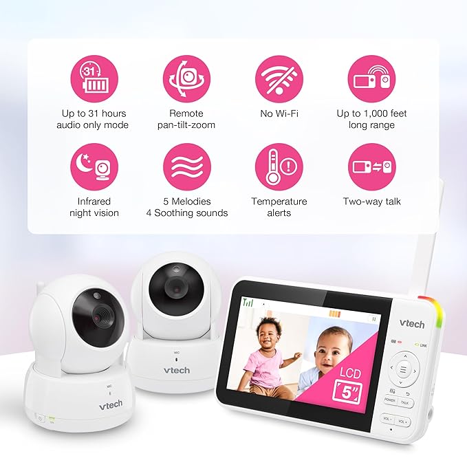 VTech VM924-2 Remote Pan-Tilt-Zoom Baby Monitor - Image 2