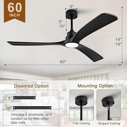 Gaizw Ceiling Fans with Lights, 60 Inch Ceiling Fan with Light and Remote - Image 2