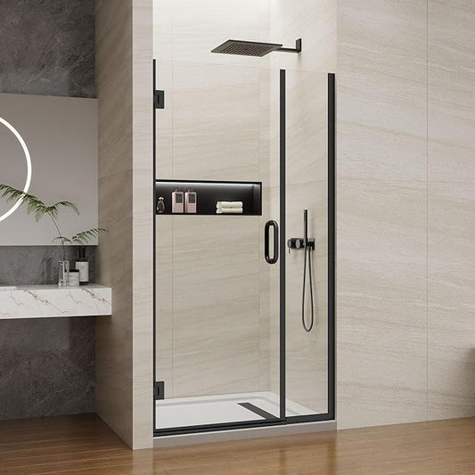 Pivot Swing Shower Door, Adjustable Width 40" W x 74" H Semi-Frameless Shower by ViivppaiShowerDoors