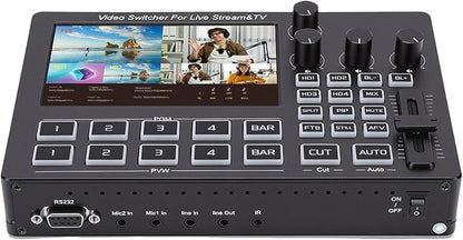 Yunseity 1080P Video Switcher, 5 Inch Screen 4 Channel HD Multimedia Interface by Yunseity