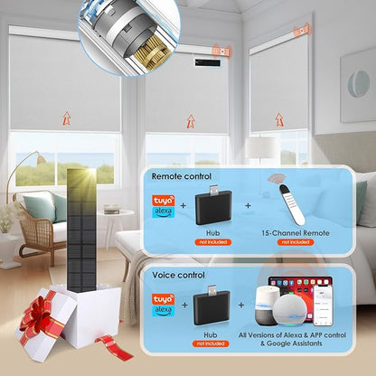 DENFOON Motorized Blinds with Remote, Thermal Electric Blinds【with Cover】 - Image 2