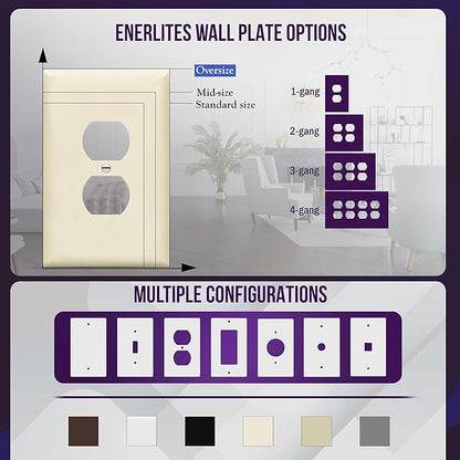 ENERLITES Duplex Receptacle Outlet Wall Plate, Jumbo Electrical Outlet Cover - Image 6