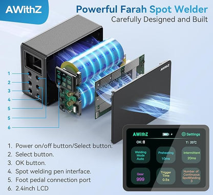 Battery Spot Welder, AWithZ 29.2 KW Capacitor Spot Welder, 2-in-1 Automatic & - Image 5