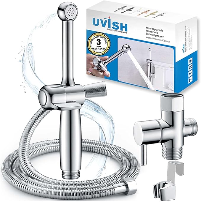 Handheld Bidet Sprayer for Toilet, Hand Held Bidet Attachment, Cloth Diaper by Uvish