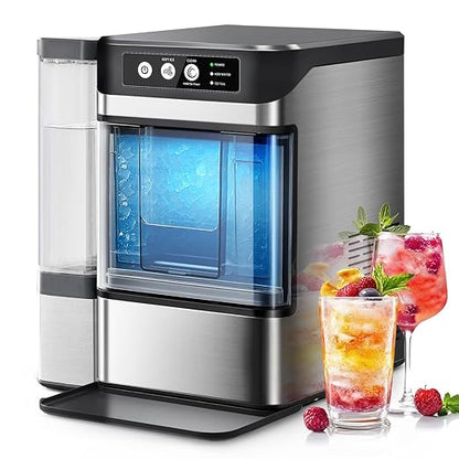 Chewable Crunchable Countertop Nugget Ice Maker，with Side Water Tank, 41 Lbs in by Unknown