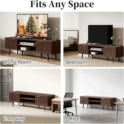 YLGJ&TIDY Modern Wood TV Stand Up to 60'', Universal Entertainment Center - Image 8