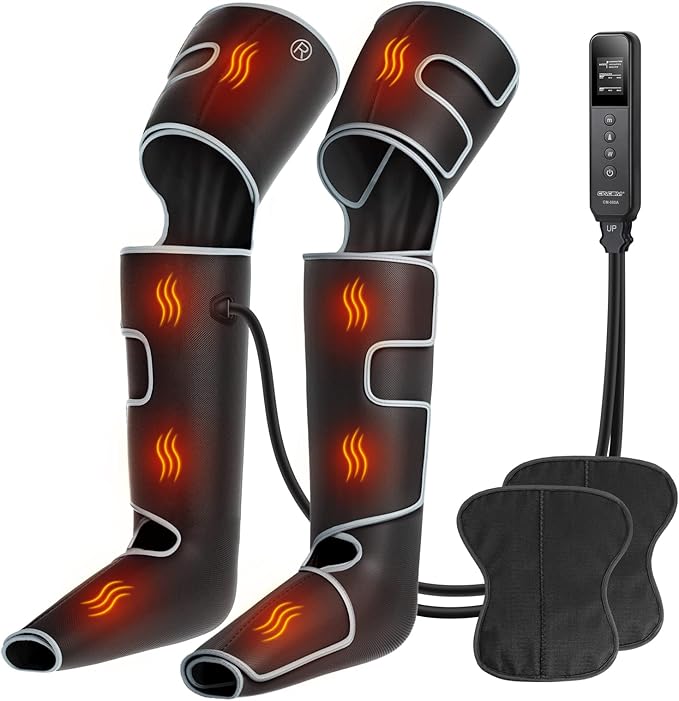 CINCOM Leg Massager with Heat and Compression, 3-in-1 Foot Calf & Thigh Massager by CINCOM
