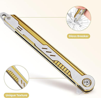 Cool Pocket Knife Gifts for Men, EDC Tanto Blade Folding Knives - Image 3
