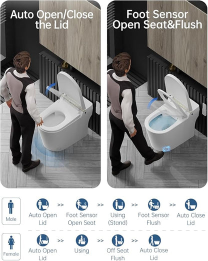 EPLO Smart Toilet Bidet, Auto Open/Close lid, Heated Seat, Dual Auto Flush - Image 2
