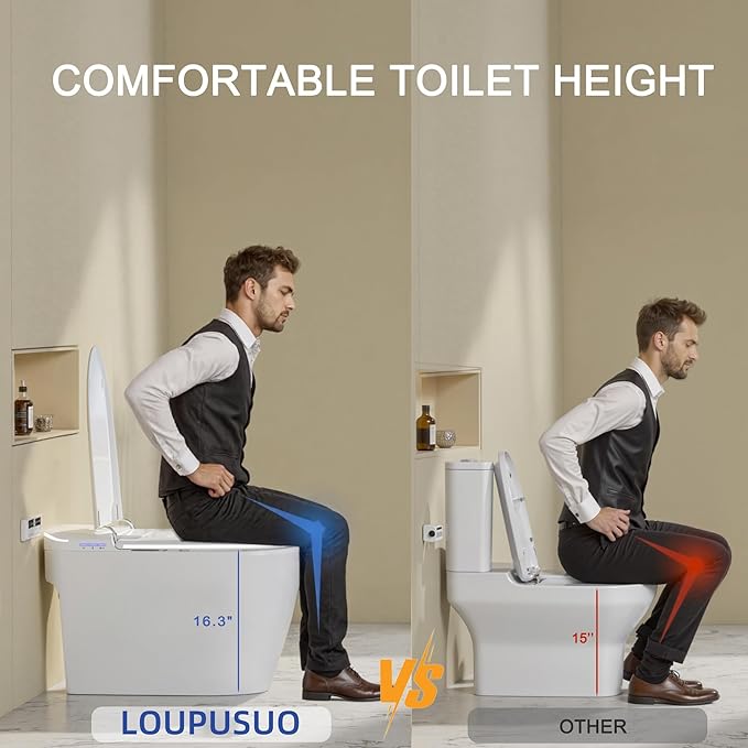 Luxury Smart Toilet with Foam Shield Auto-Open/Close Lid, One Piece Bidet - Image 9