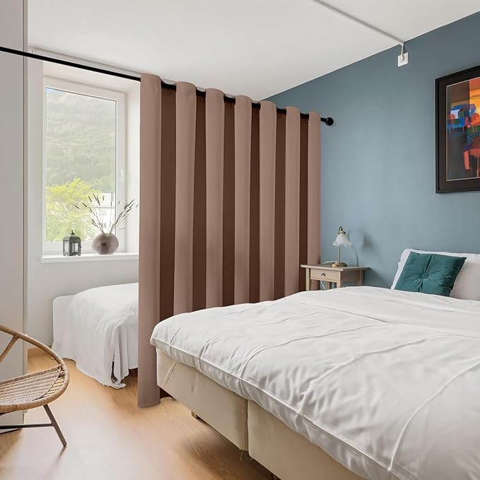 ChrisDowa Room Divider Curtain 96 Inches Long, Wide Blackout Sliding Door - Image 2