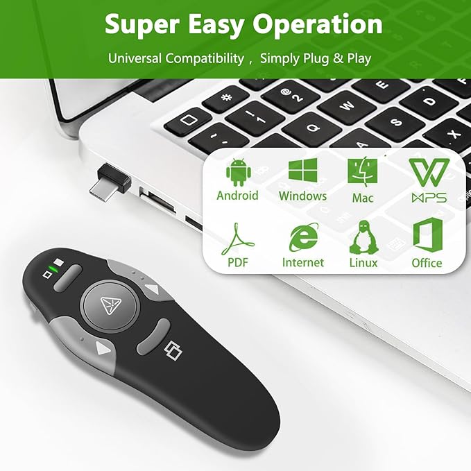 Presentation Clicker Remote, Type C&USB Wireless Presenter, PowerPoint Clicker - Image 5