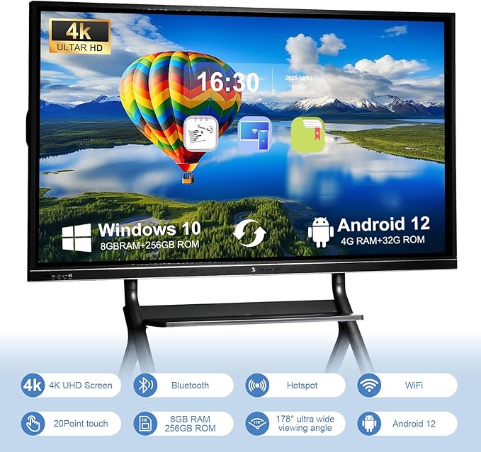 86″ Smart Board, 4K UHD Touchscreen Interactive Whiteboard - Image 5