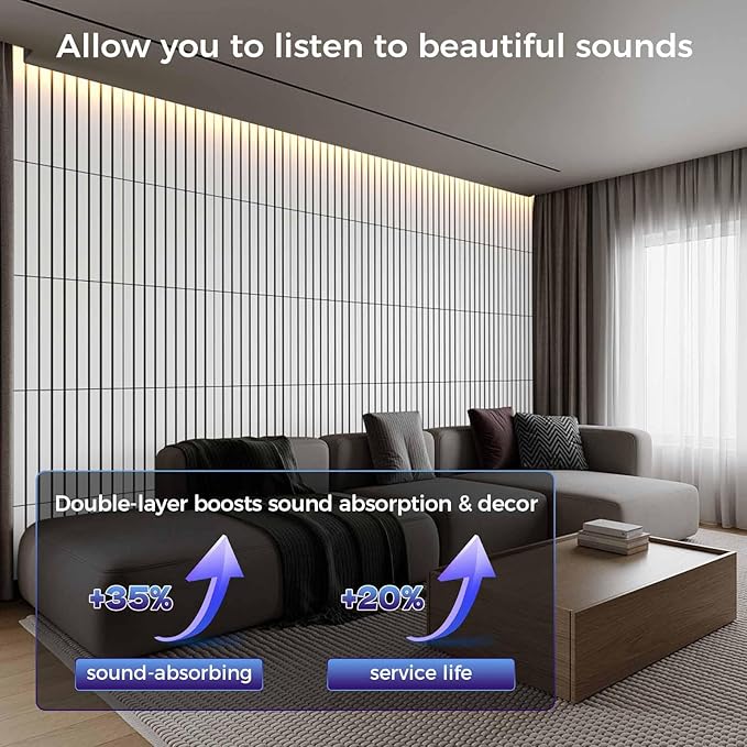 BSHEAD 8 Pack 2-Layer Large Soundproof Wall Panels, 15.7 x 15.7 x 0.43 in Sound - Image 3