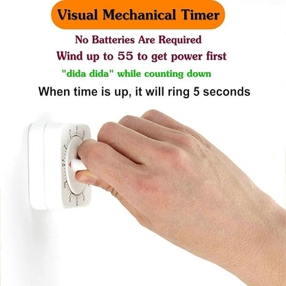Square 60 Minute Mechanical Kitchen Timer - Image 5