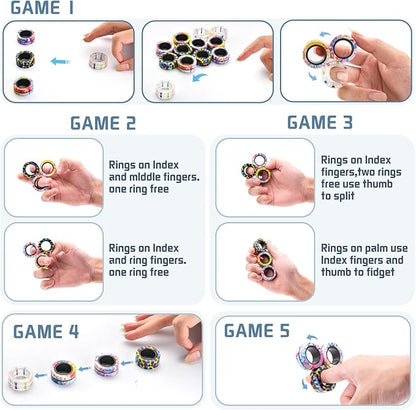12Pcs Magnetic Adults Fidget Toys Rings, Stocking Stuffers - Image 4