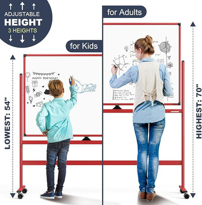 Rolling Whiteboard, 48x32 Inches Dry Erase Board - Image 2