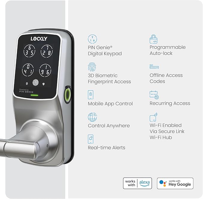 Lockly Secure Pro Smart Lock Wi-Fi, Keyless Entry Digital Keypad Door Lock - Image 5