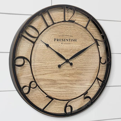 Presentime & Co 21" Farmhouse Series Wall Clock, Cottage Style, Vintage Design - Image 4