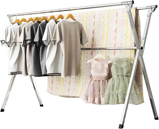 URYAN 95 Inches Clothes Drying Rack, Heavy Duty Stainless Steel Laundry Drying by URYAN