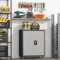 GREATMEET Garage Cabinets with Wheels, Small Storage Cabinet with Doors and by GREATMEET