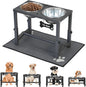 Elevated Dog Bowls, 4 Height Adjustable Metal Raised Bowl Stand by FLODOMIXHOME