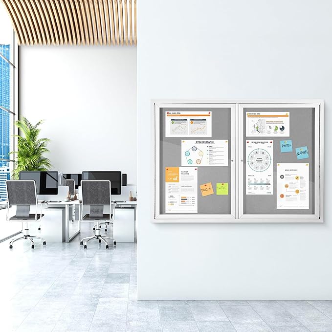 Outdoor Bulletin Board Weatherproof 48x34 in, Enclosed Bulletin Board - Image 5