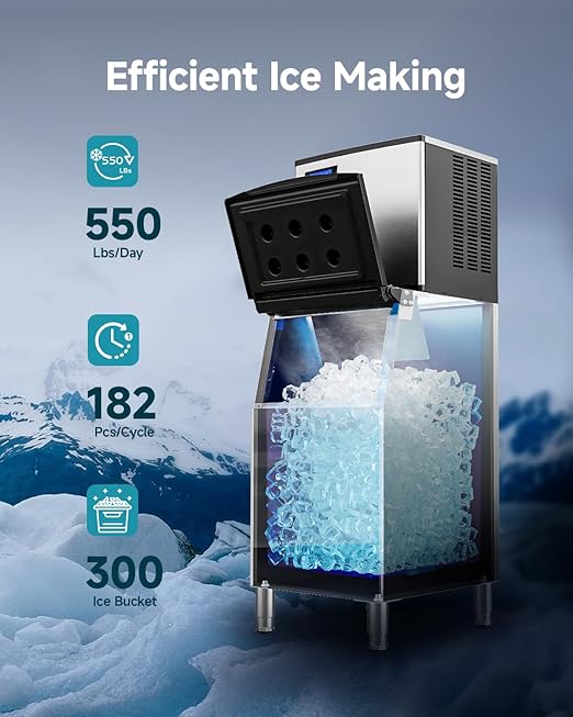 EUHOMY Commercial Ice Maker Machine, 550 lbs/24H Industrial Ice Machine - Image 2