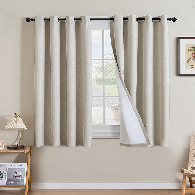 H.VERSAILTEX Linen Curtains 100% Blackout Curtains by HVERSAILTEX