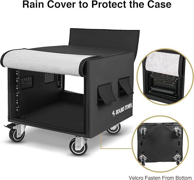 Sound Town 8U PA/DJ Rack/Road Case - Image 6