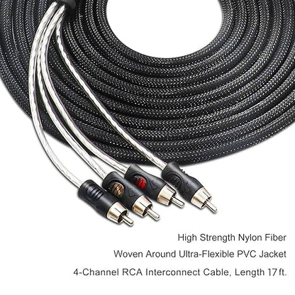 RECOIL P417 Premium 100% Oxygen Free Copper 17ft 4-Channel RCA Audio - Image 3