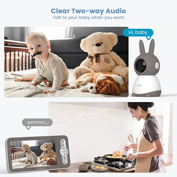ieGeek 2K Split-Screen Baby Monitor, WiFi Smartphone Video Dual Camera - Image 7