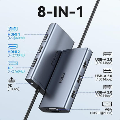 USB C Docking Station Dual Monitor Adapter - Image 2