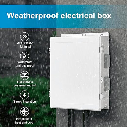Outdoor Waterproof Electrical Junction Box, ABS Water Resistant Enclosure - Image 2