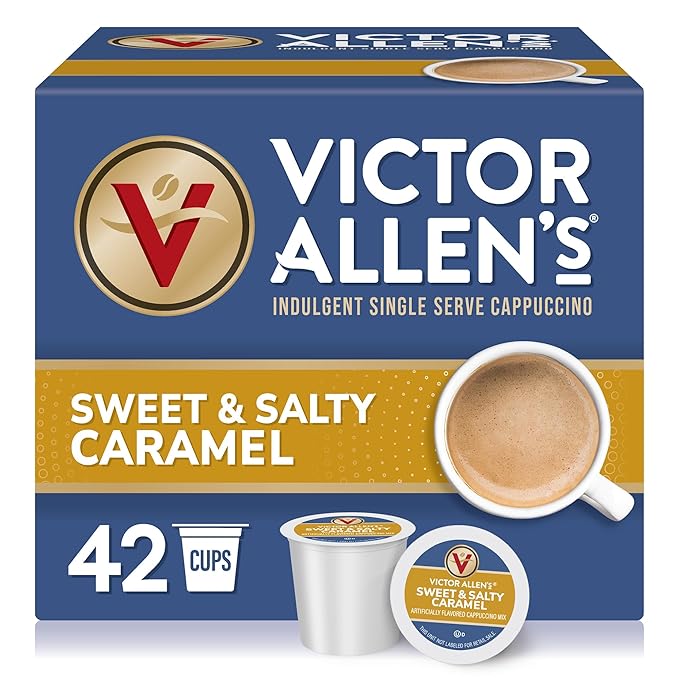 Victor Allen's Coffee Sweet and Salty Caramel Flavored Cappuccino Mix, Single by VictorAllensCoffee
