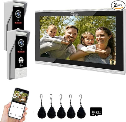 Wired Smart Video Apartments Intercom System, 10 Inch Monitors by ANJIELOSMART
