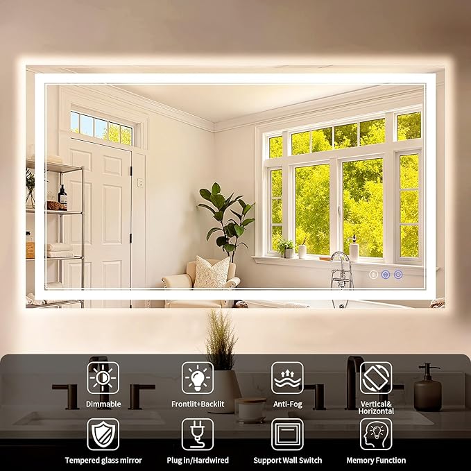 36"x55" LED Bathroom Mirror - Image 7