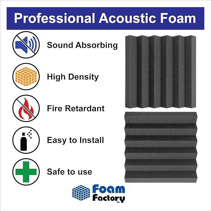 Foam Factory Inc 24 Pack Color Acoustic Foam Panel Studio Soundproofing Wedge - Image 3