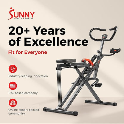 Sunny Health & Fitness Smart Heavy Duty Row-N-Ride, Squat Assist Trainer - Image 9