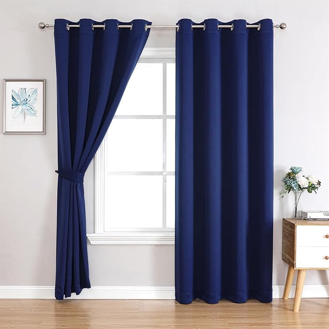 MIUCO Room Darkening Grommet Thermal Insulated Blackout Window Curtains Panels - Image 2