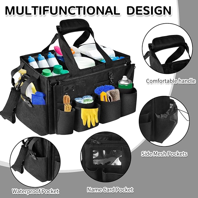 Boczif Cleaning Caddy Bag Wearable, Cleaning Caddy Supplies Organizer - Image 2