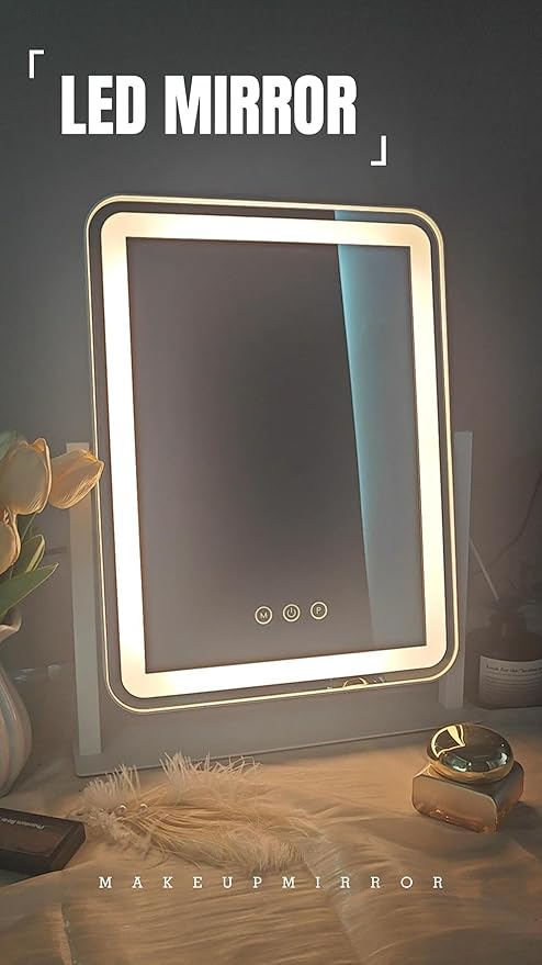 FENNIO Makeup Mirror with Lights 17"x13" ，Desk Mirror，Vanity Mirror with Lights - Image 7